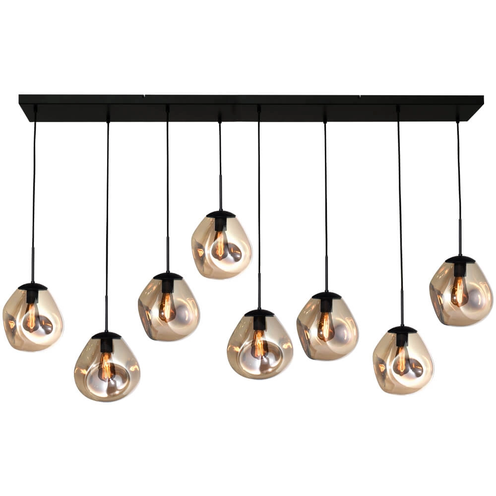 Lampe suspendue Lava 8x verre doré Ø 24cm Lampe suspendue Lava 8x verre doré Ø 24cm