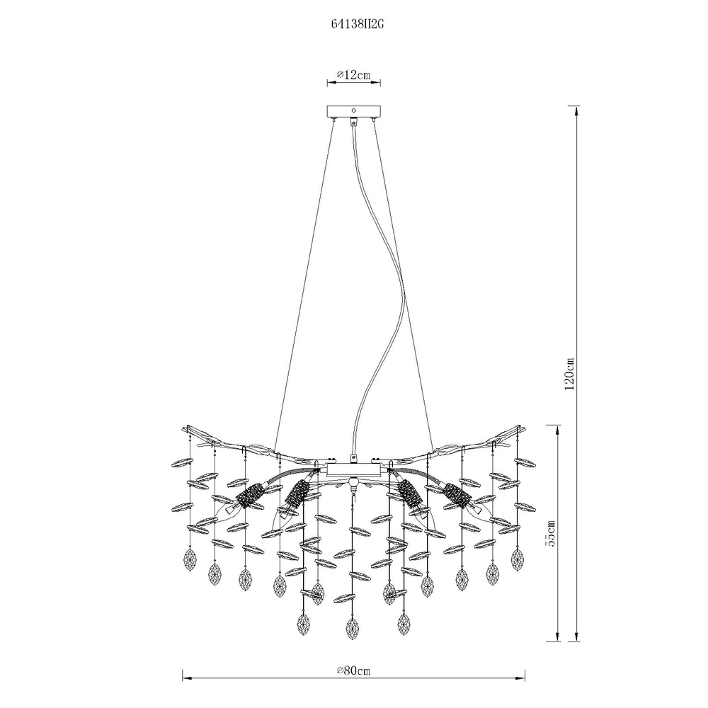 Lampe suspendue Queena or Ø 80cm Globo 9007371522682