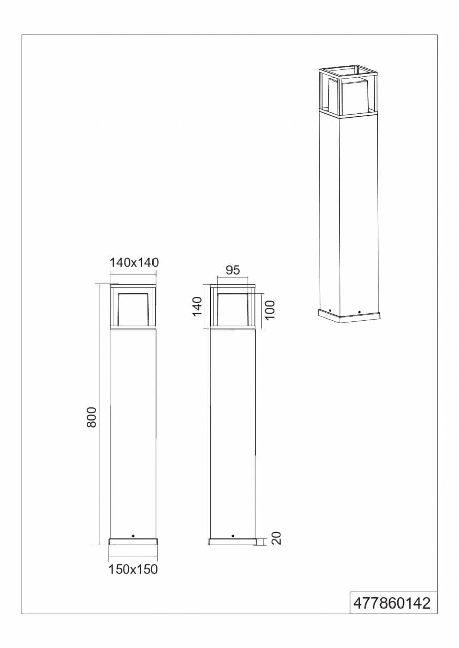 Lampe sur pied Witham anthracite 80cm Trio 4017807564112