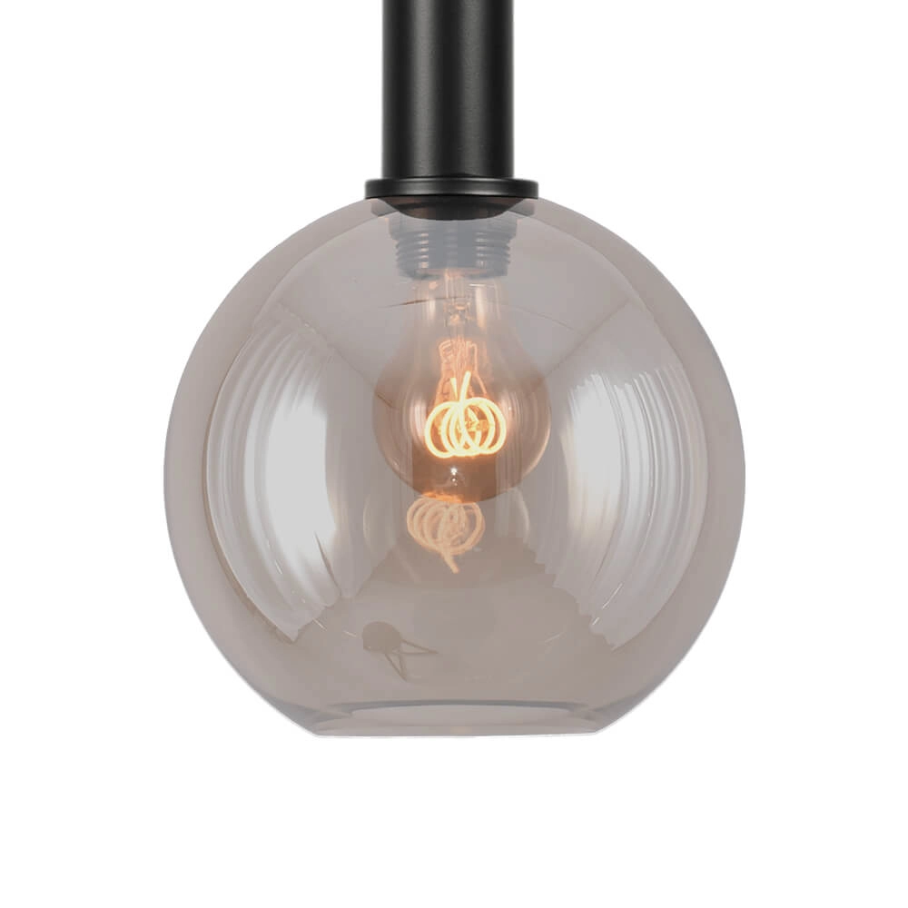 Lampe suspendue Ø 20cm Bella 2 Noir avec verre doré Masterlight 8718121334295