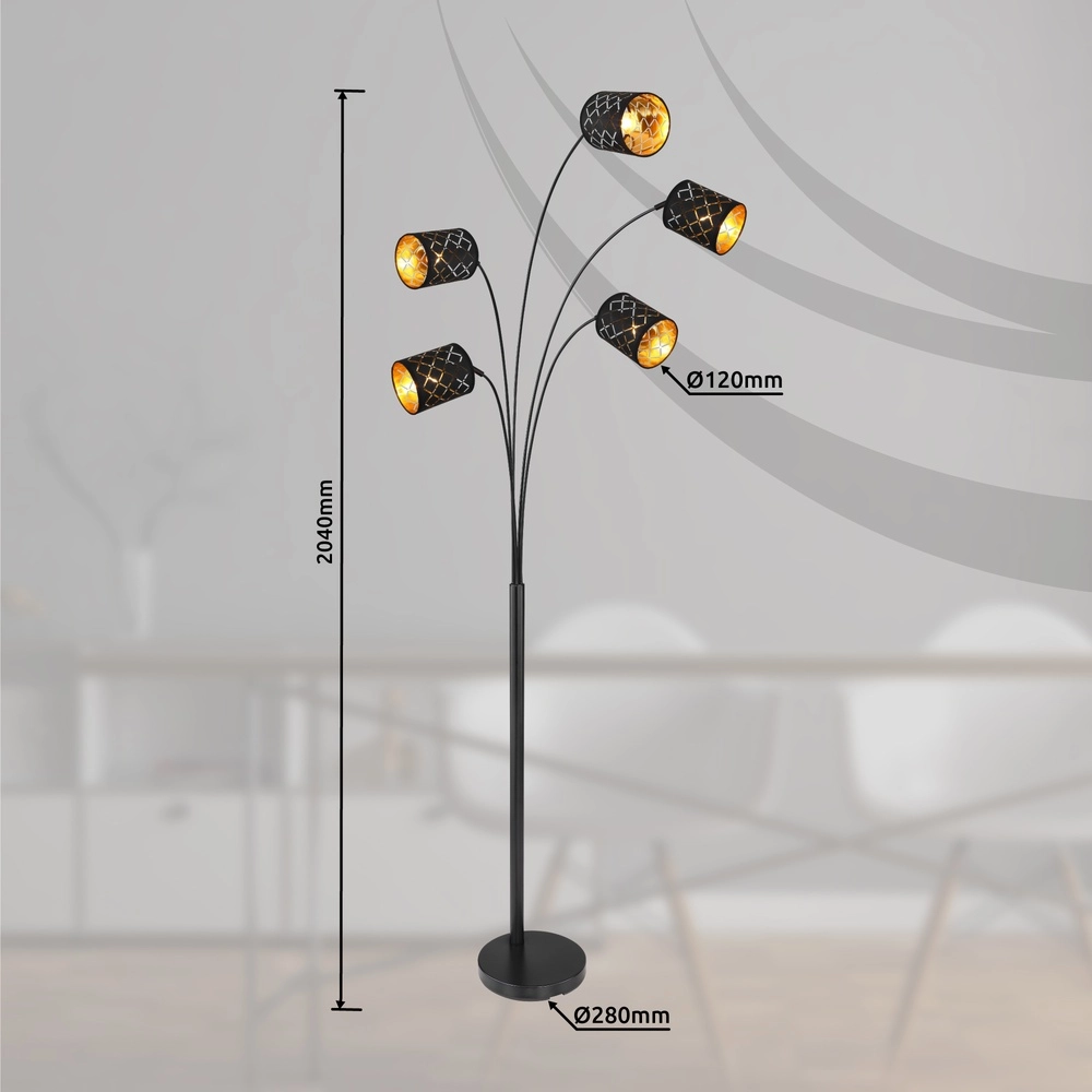 Lampe de pied Clarke Noir Globo 9007371415953