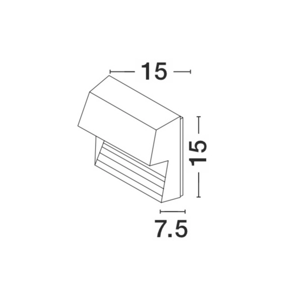 Applique murale carrée Krypton 15cm gris Lyora 5212017409300