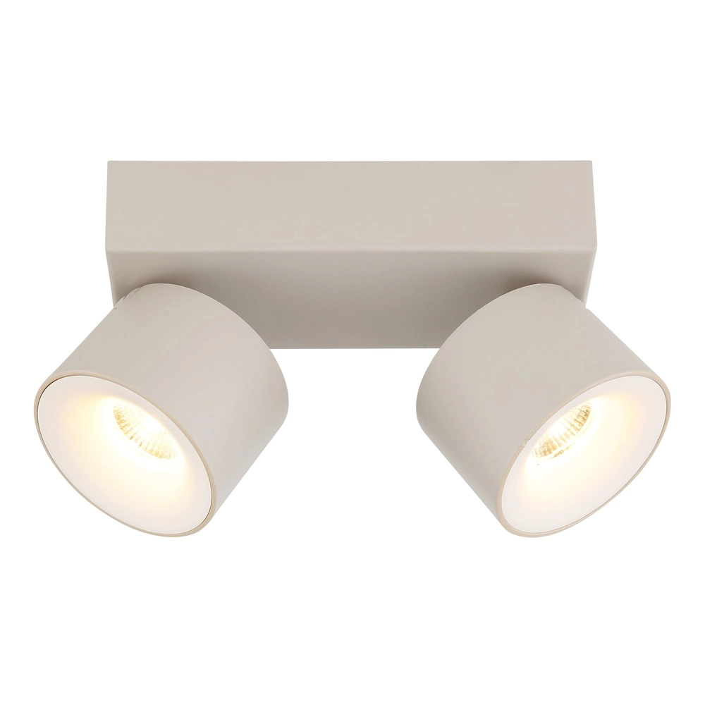 Spot de plafond à 2 lumières Rae brun sable Globo 9007371578863