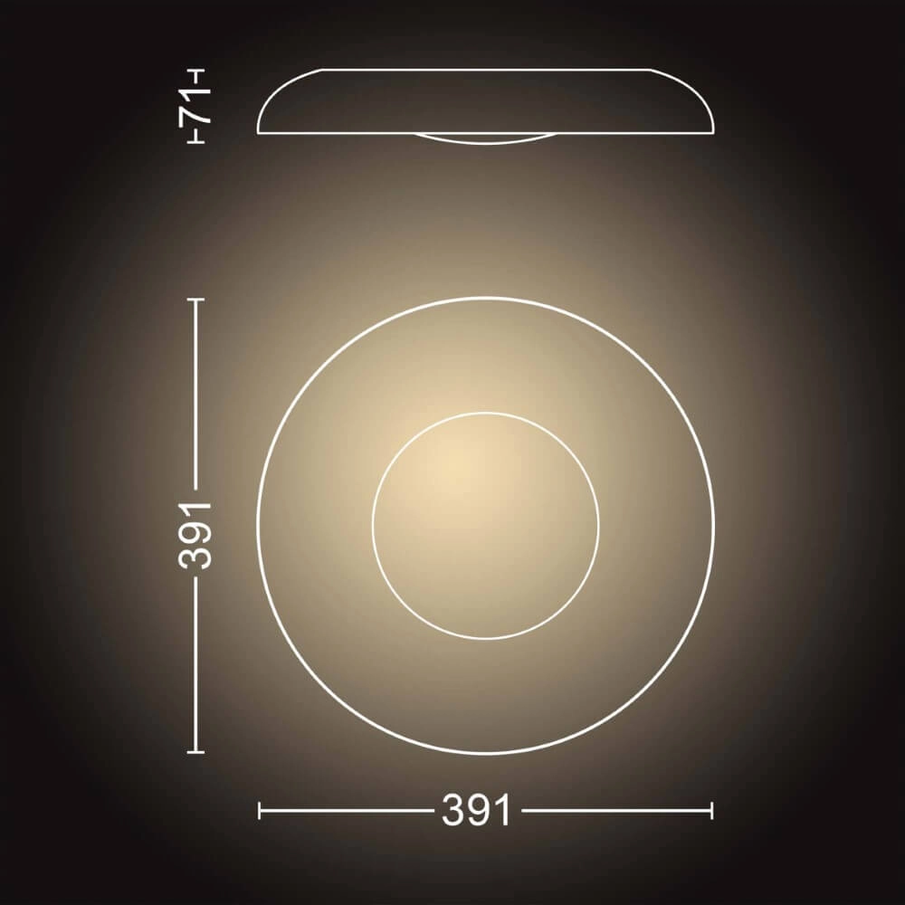 Plafonnier Hue Still - White Ambiance Ø 39,1 cm noir Philips 8719514341357