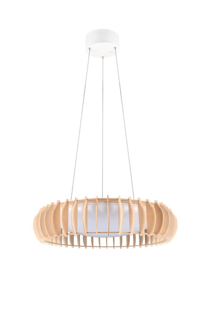 Lampe suspendue en bois Monte Ø60cm Trio 4017807600100