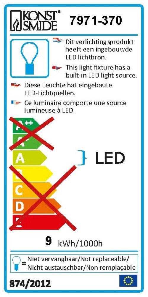 Spot mural LED Potenza 2 lumières anthracite KonstSmide 7318307971378