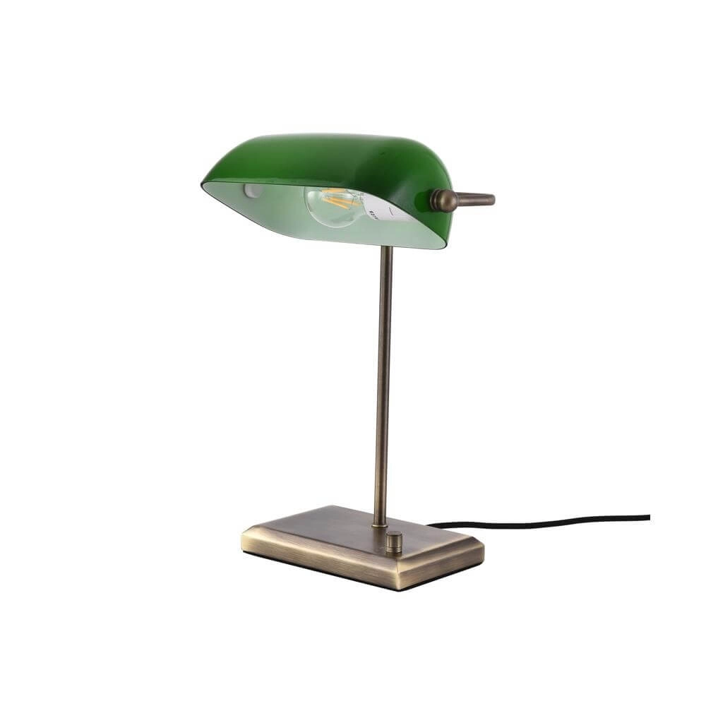 Lampe de banquier classique Oxford Bronze avec vert Artdelight 8720701100145