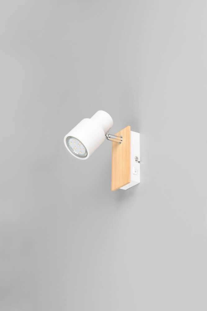 Applique murale design Pierre blanc avec du bois Trio 4017807638141