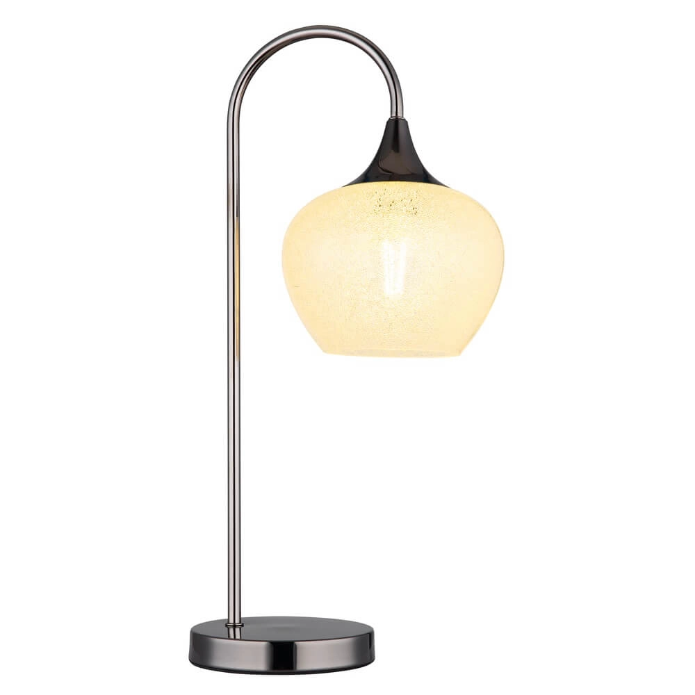 Lampe de table anthracite Maxy avec verre blanc simple
