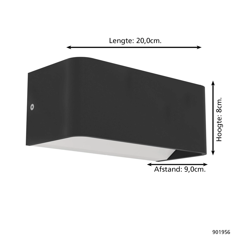 Lampe murale intelligente Sania-Z Noir - LED - 20cm Eglo 9008606361670
