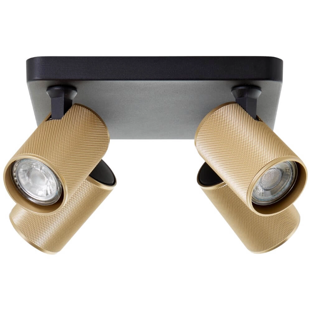 Spot carré en saillie Marty noir avec de l'or Brilliant 4004353424434
