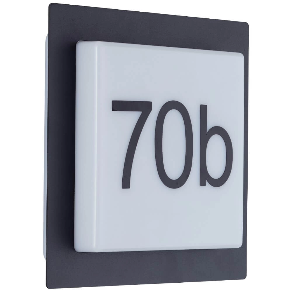 Lampe de façade noire Sten avec numéro de maison Brilliant 4004353412820