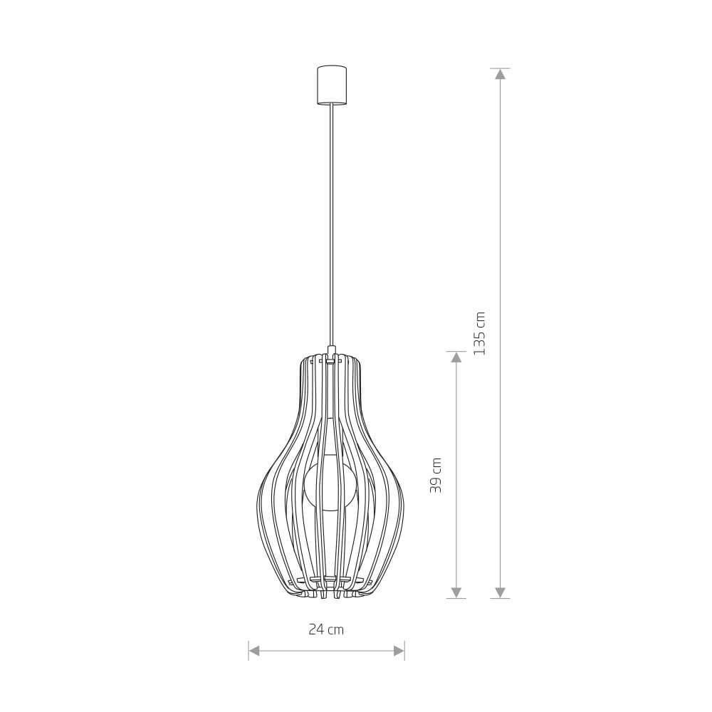Lampe suspendue en bois Ika Ø 24 cm Lyora 5903139417198