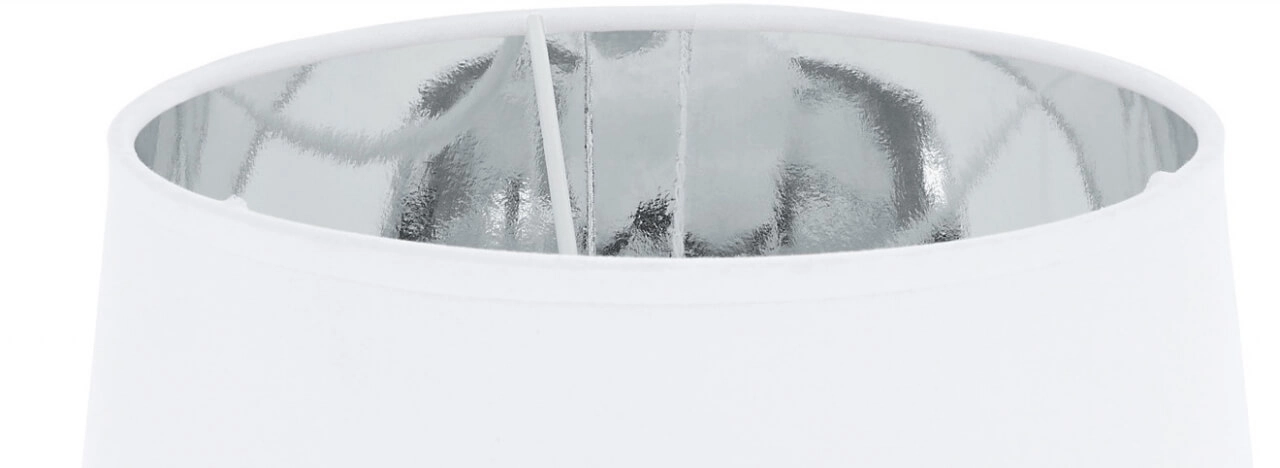 Lampe de table abat-jour Manalba 1 argent avec abat-jour blanc Eglo 9002759993290