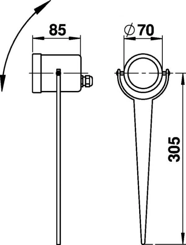 Spot à pointe LED Perma Acier inoxydable Albert 4007235921120