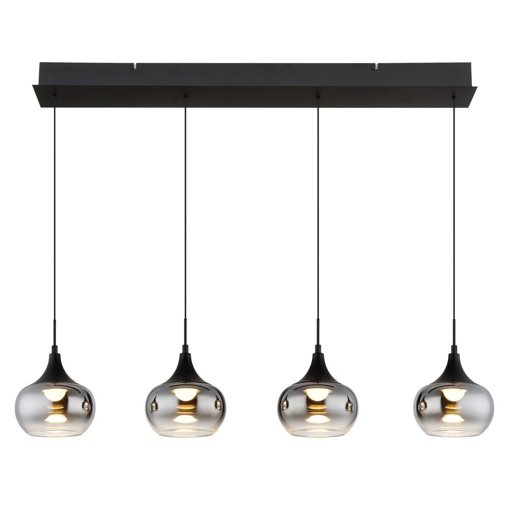 Lampe pendante de conception Lui Noir à 4 lumières Globo 9007371589609