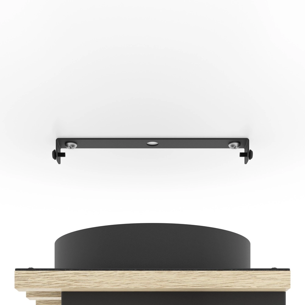 Lampe de plafond moderne Cembrano noir avec un carré en bois 34 cm Eglo 9008606388189