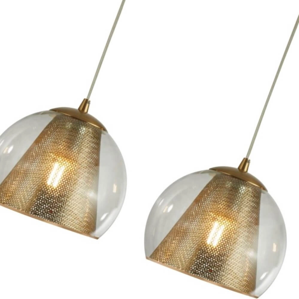 Lampe suspendue pour salle à manger Conio or avec verre Searchlight 5053423135915