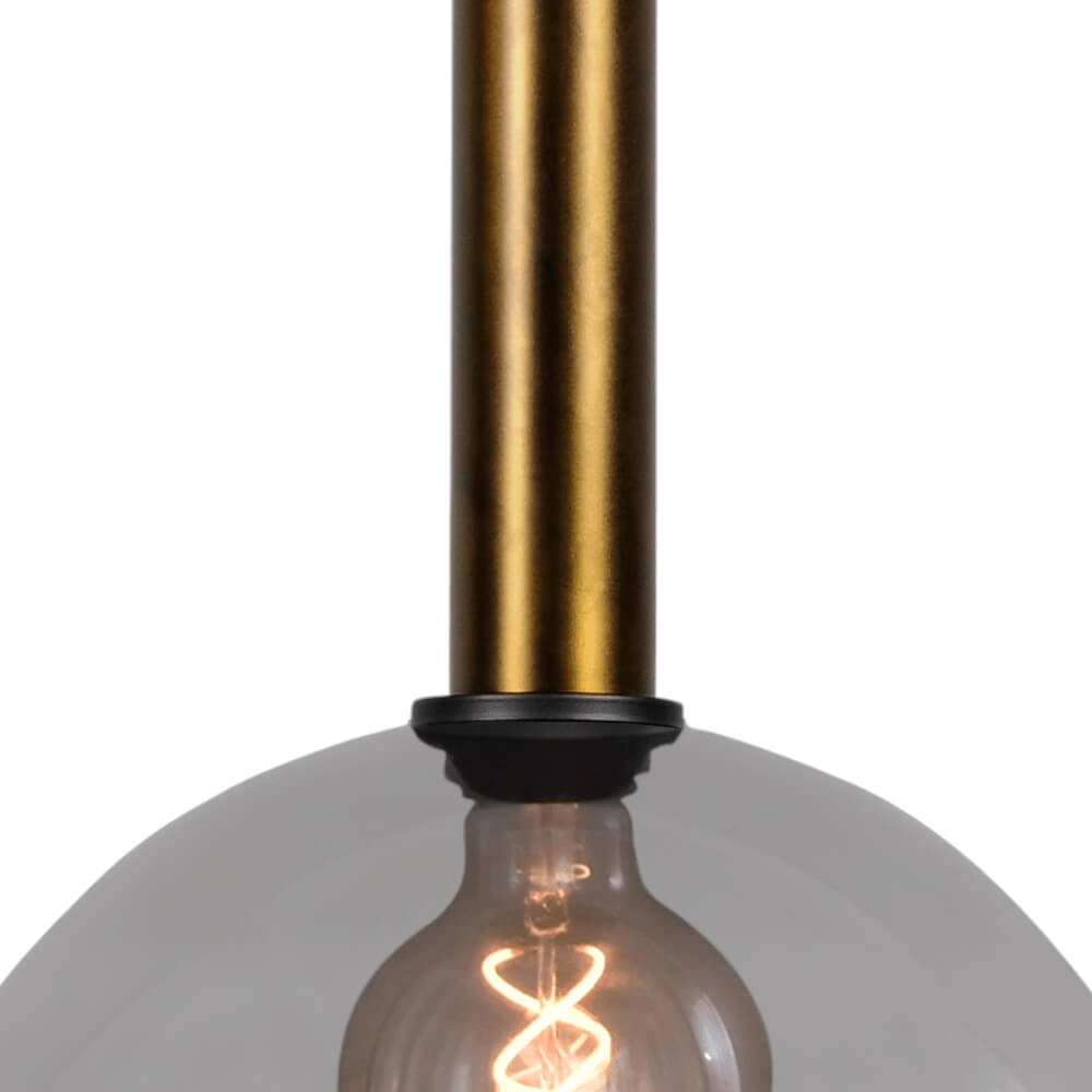 Lampe suspendue Ø 30cm Bella 2 Laiton antique avec verre fumé Masterlight 8718121334103