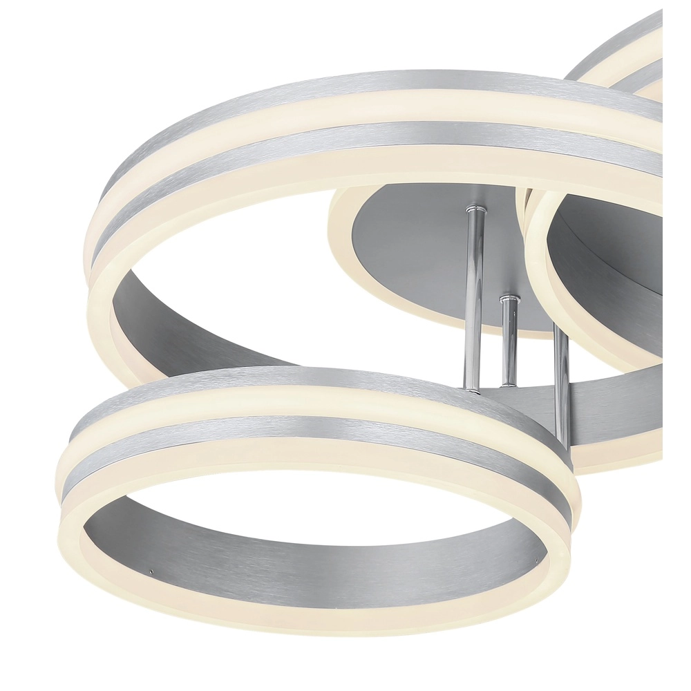 Lampe de plafond Rubio Anneaux gris à 3 Globo 9007371425914