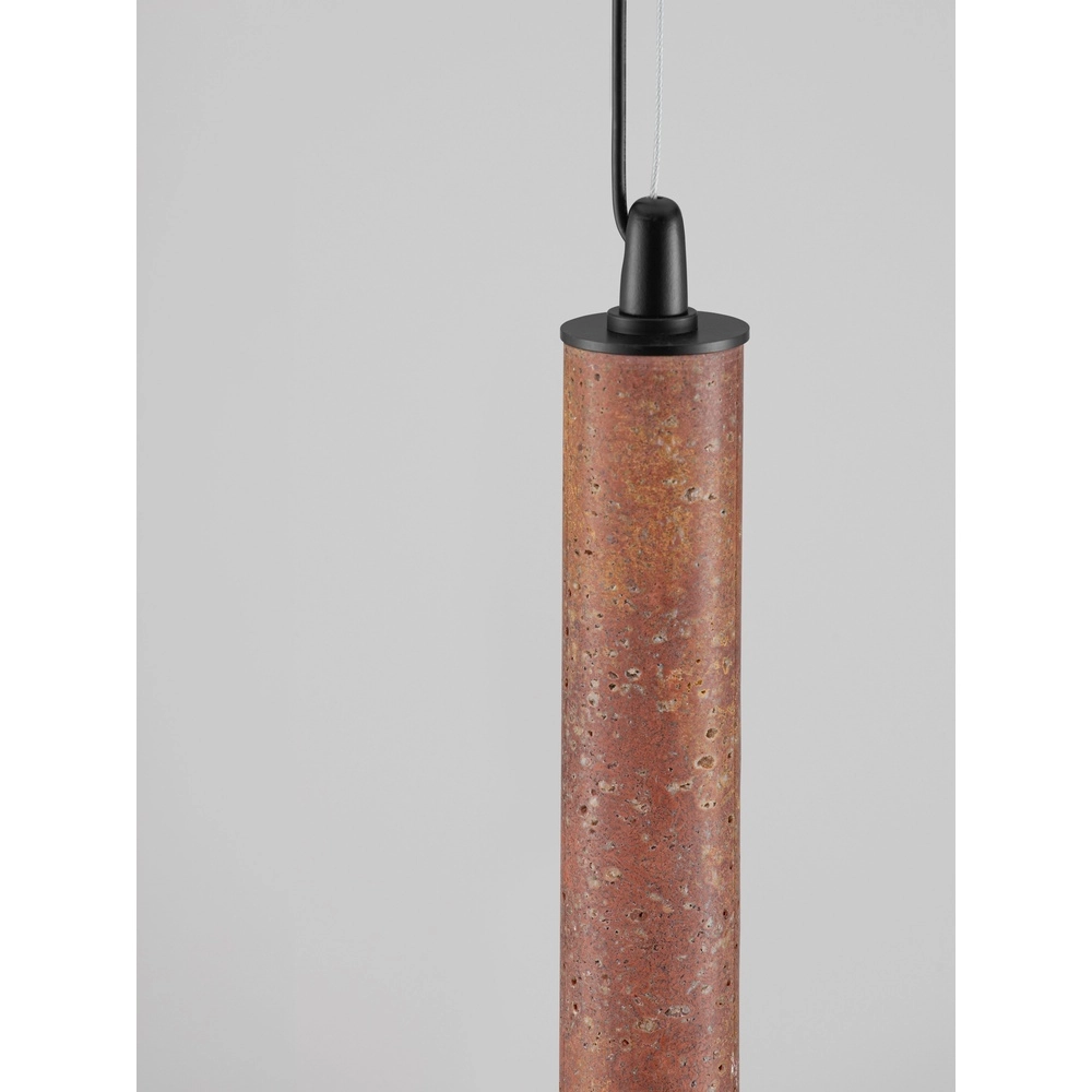 Lampe pendante moderne Muse Noir avec travertin rouge Lyora 5212017495808
