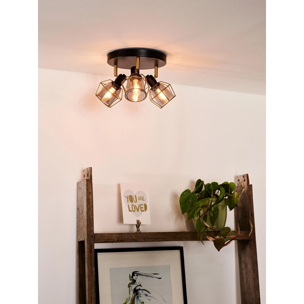 Lampe de plafond Nila Noir à 3 lumières