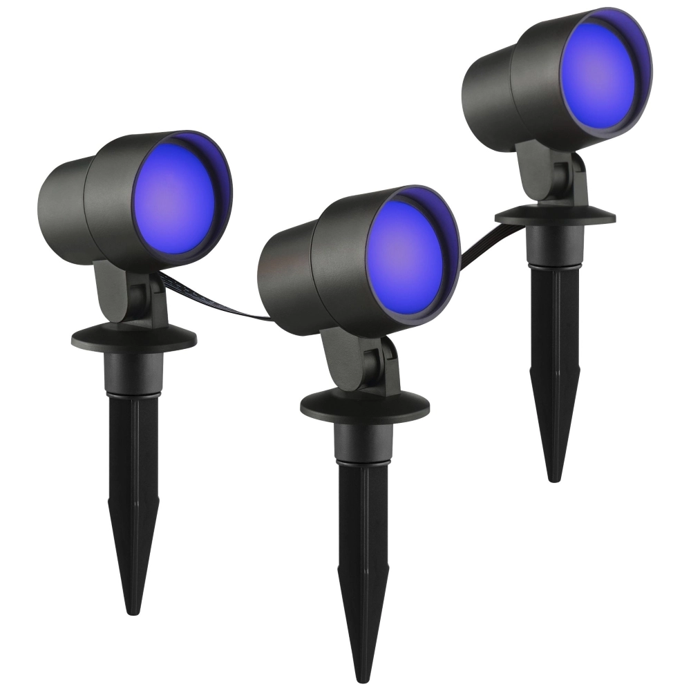 Ensemble de projecteurs à piquet intelligent Kamara RGB - Lot de 3 - avec câble de 3 mètres et prise