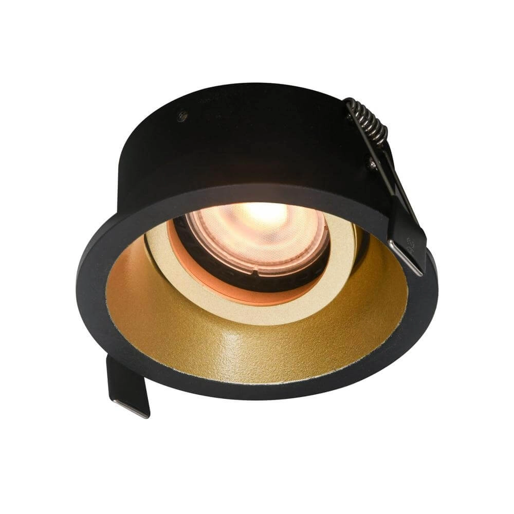 Spot encastrable rond Roura Noir avec intérieur doré Artdelight 8720701102644