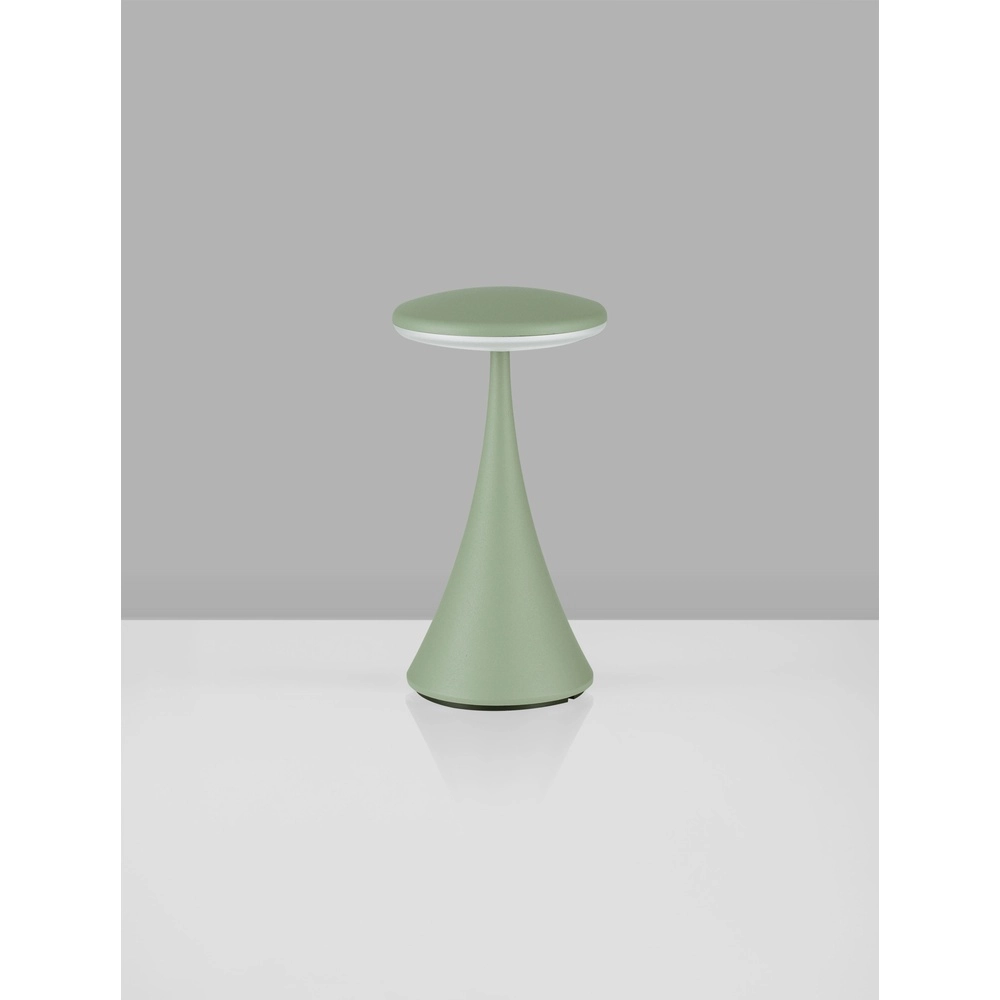 Lampe de table Elbo vert olive avec USB Lyora 5212017476951