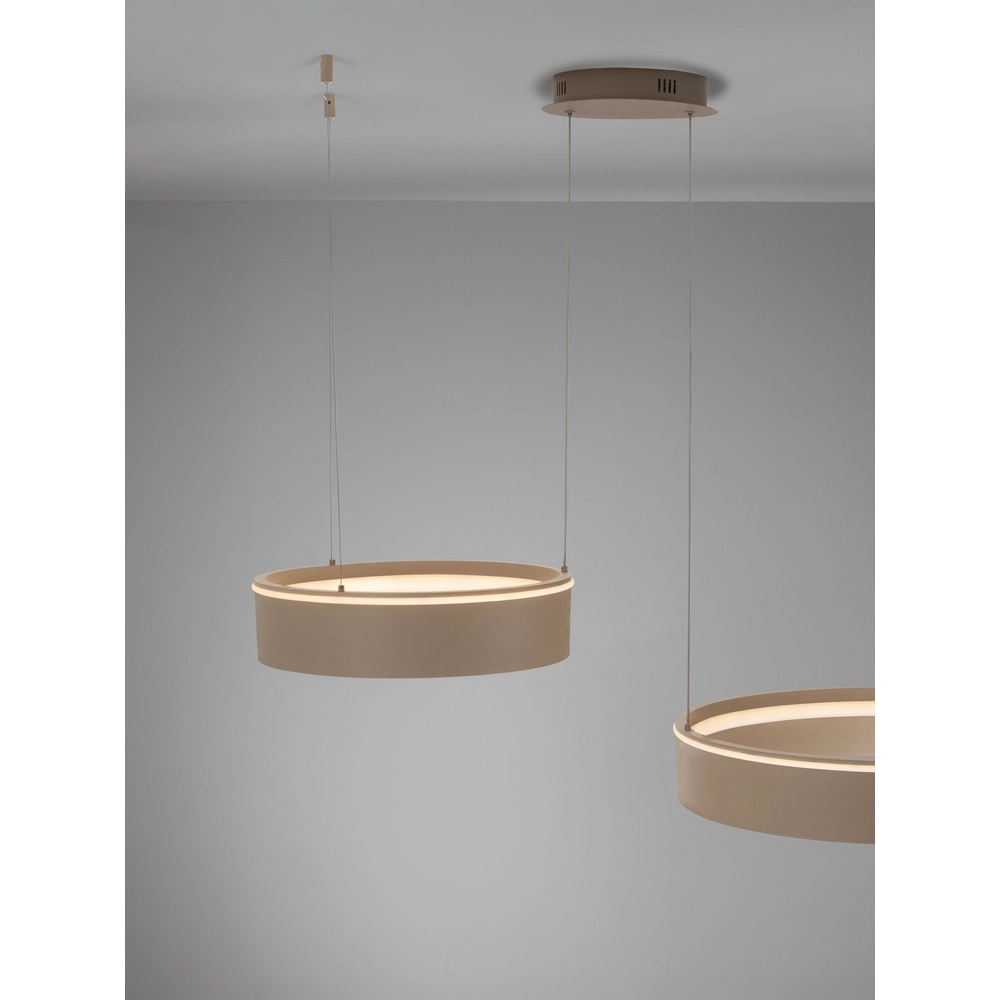 Lampe pendante moderne Olivia Double brun sable Lyora 5212017494269