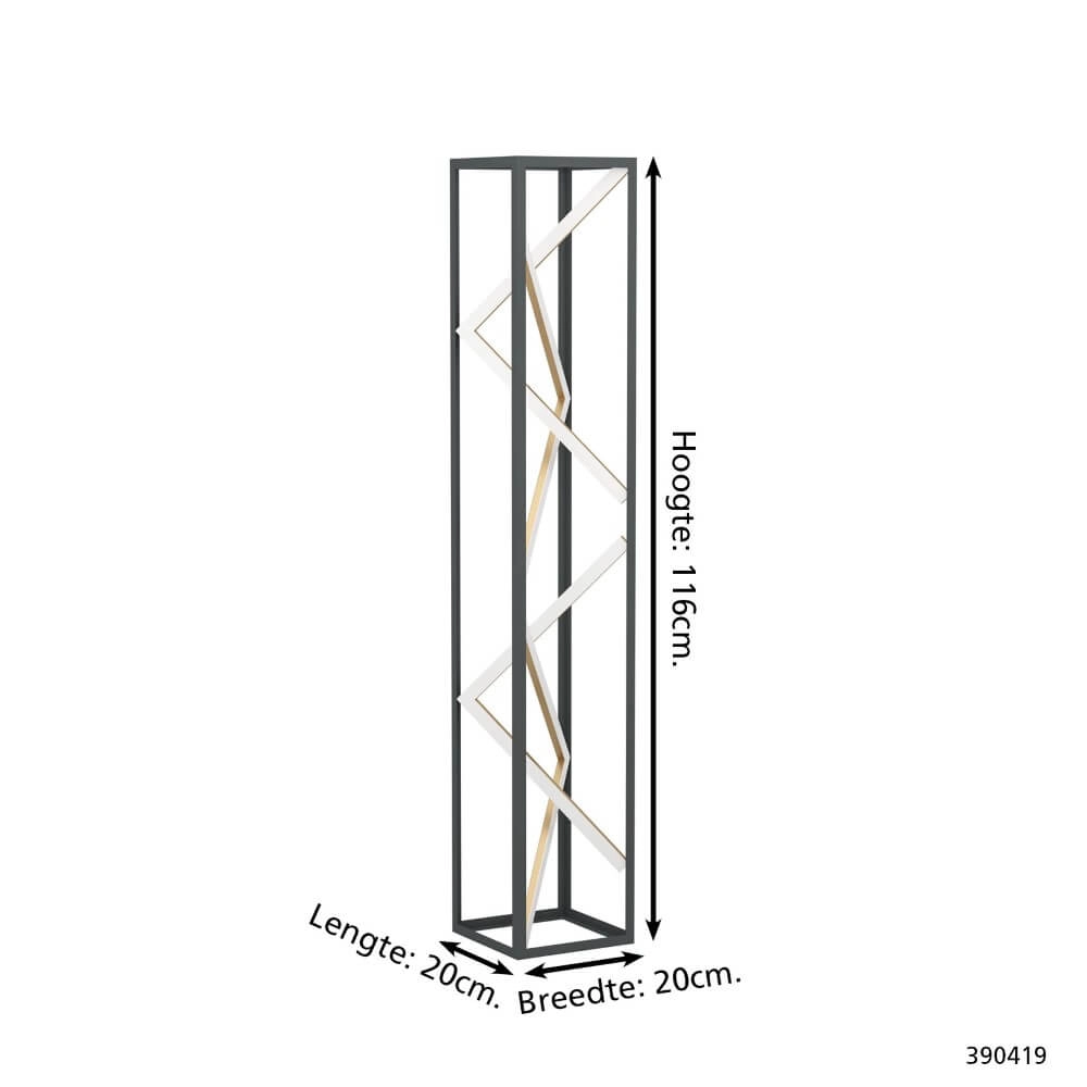 Lampadaire design Penela noir avec de l'or Stars of Light 9008606313778