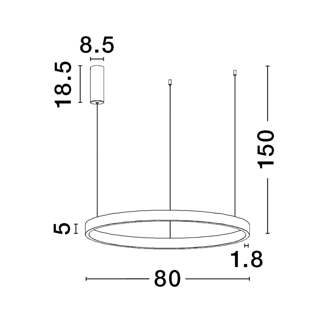Suspension design Elowen blanc Ø 80cm Lyora 5212017439086