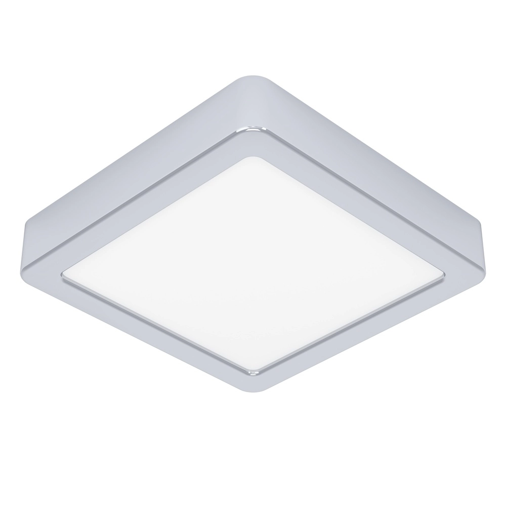 Lumière de plafond chromée Fueva 6 LED - 15x15 cm
