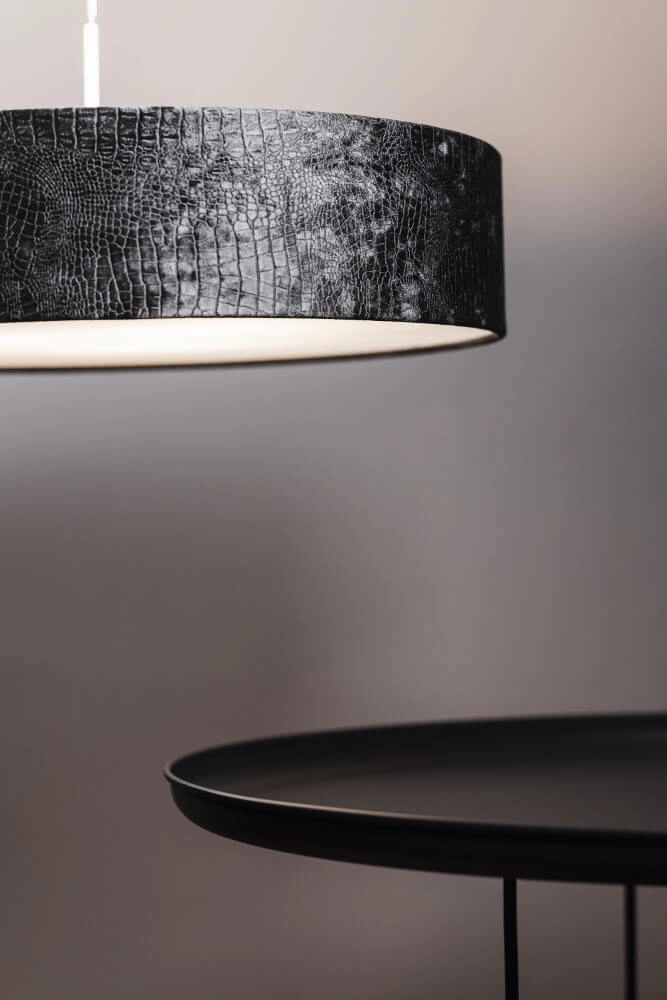 Lampe suspendue Croco avec abat-jour en velours Ø 65cm Lyora 5903139894890