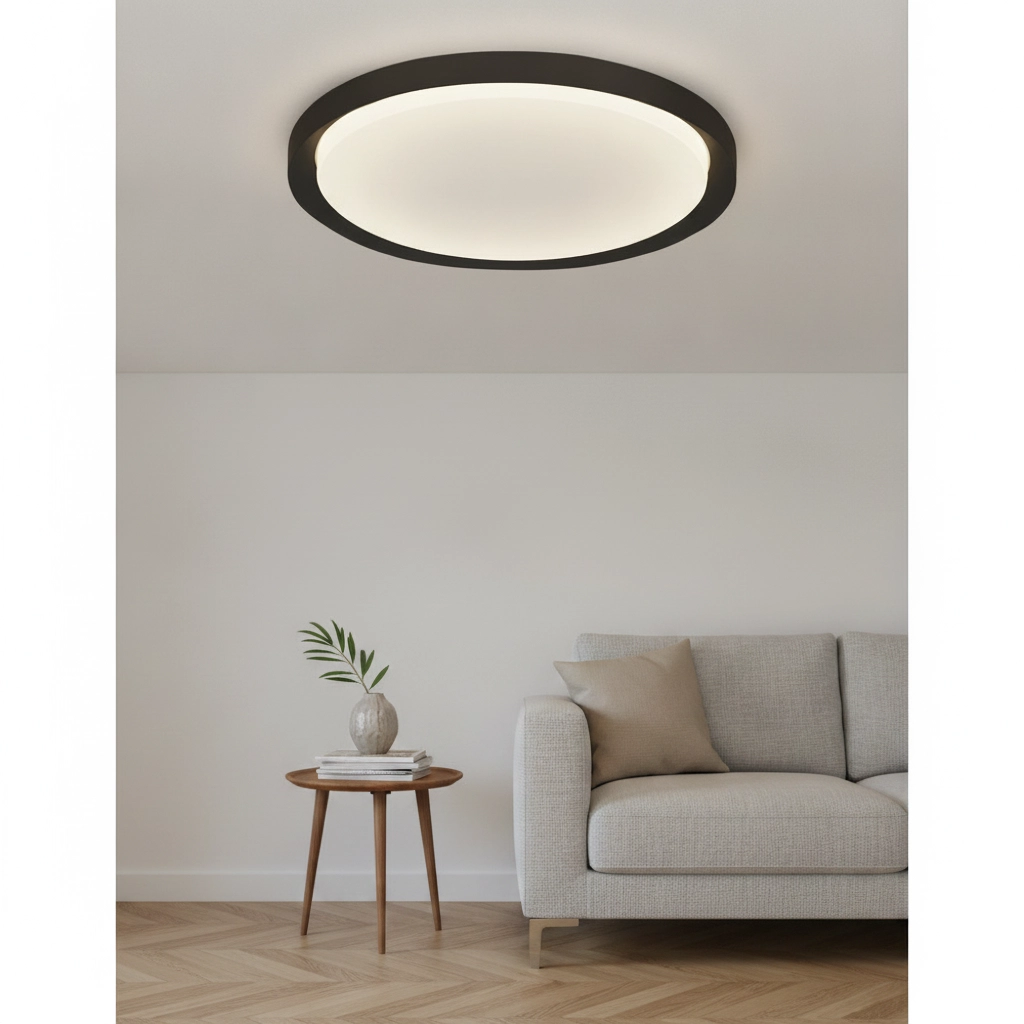 Plafonnier Troy noir Ø 46cm