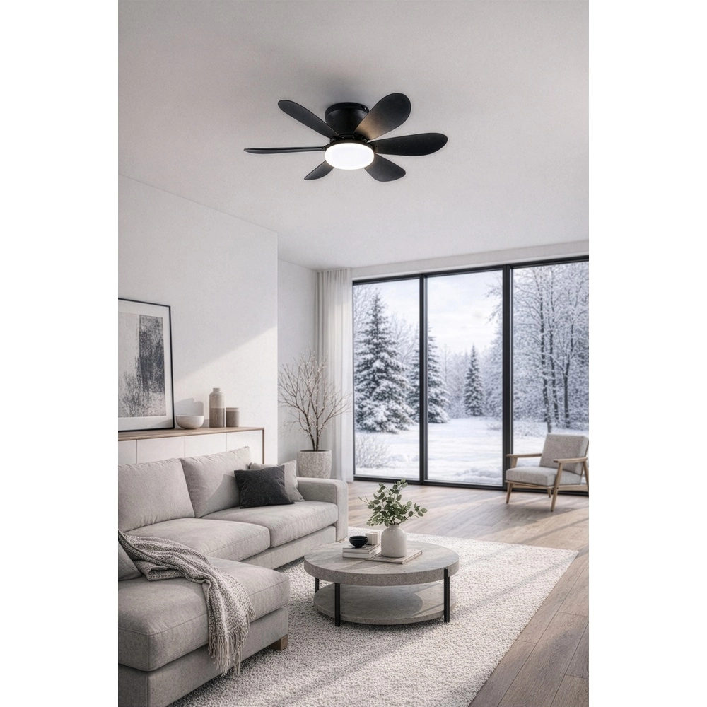Éventail noir Lund Plafond Trio 4017807643732