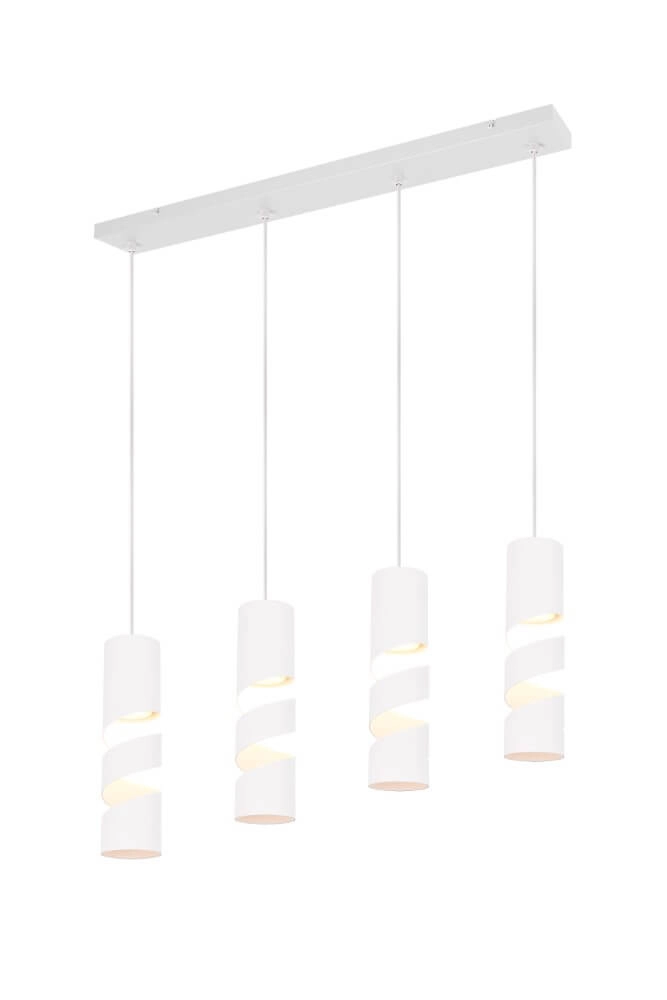 Lampe suspendue tube 4 lumières Stream blanc Lampe suspendue tube 4 lumières Stream blanc