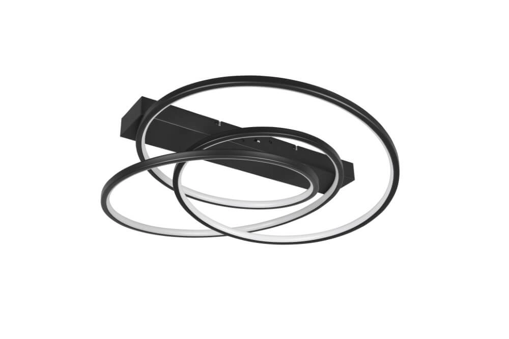 Plafonnier de chambre Darvin noir - 65cm Trio 4017807616088