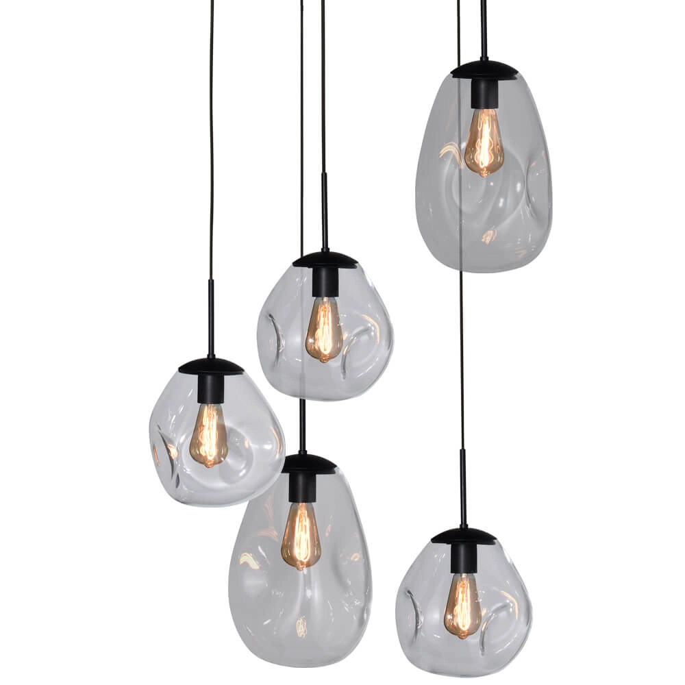 Lampe suspendue Vide Lava 5x verre transparent Masterlight 8718121286525