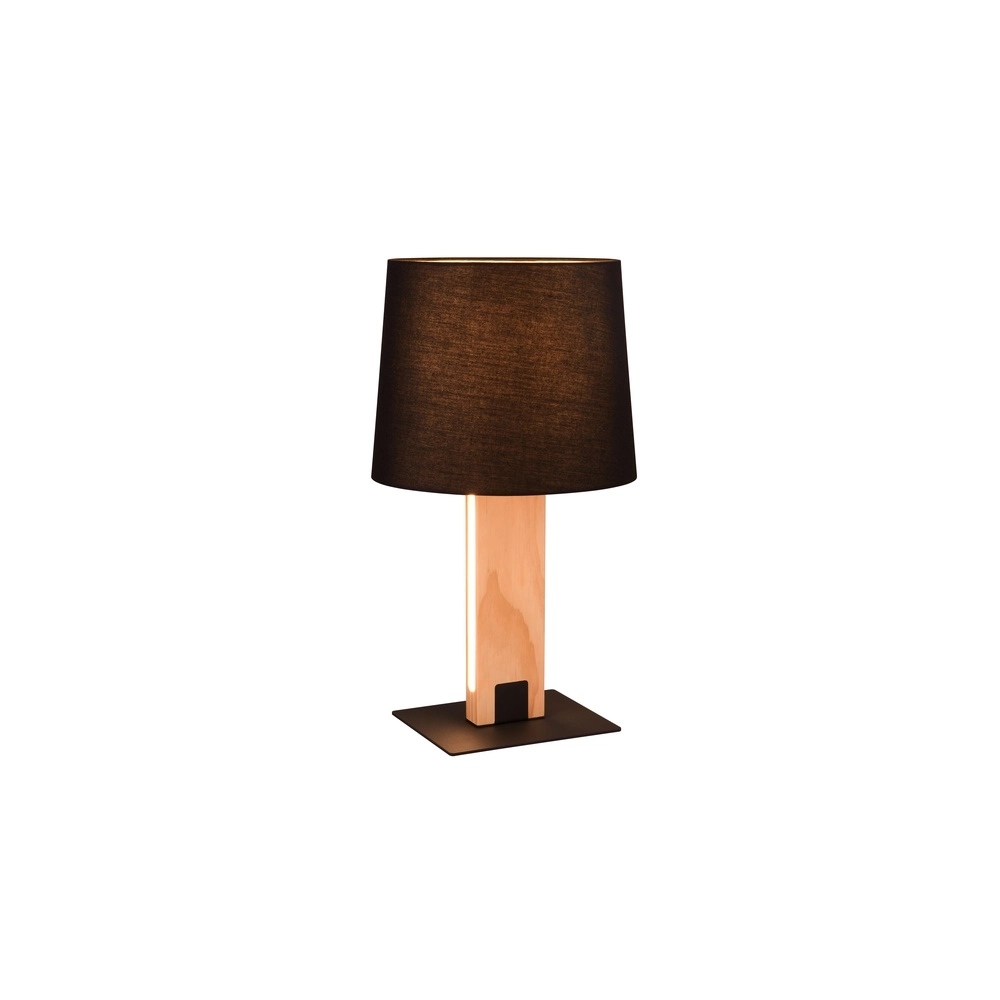 Lampe de table Rahul Design noir avec bois