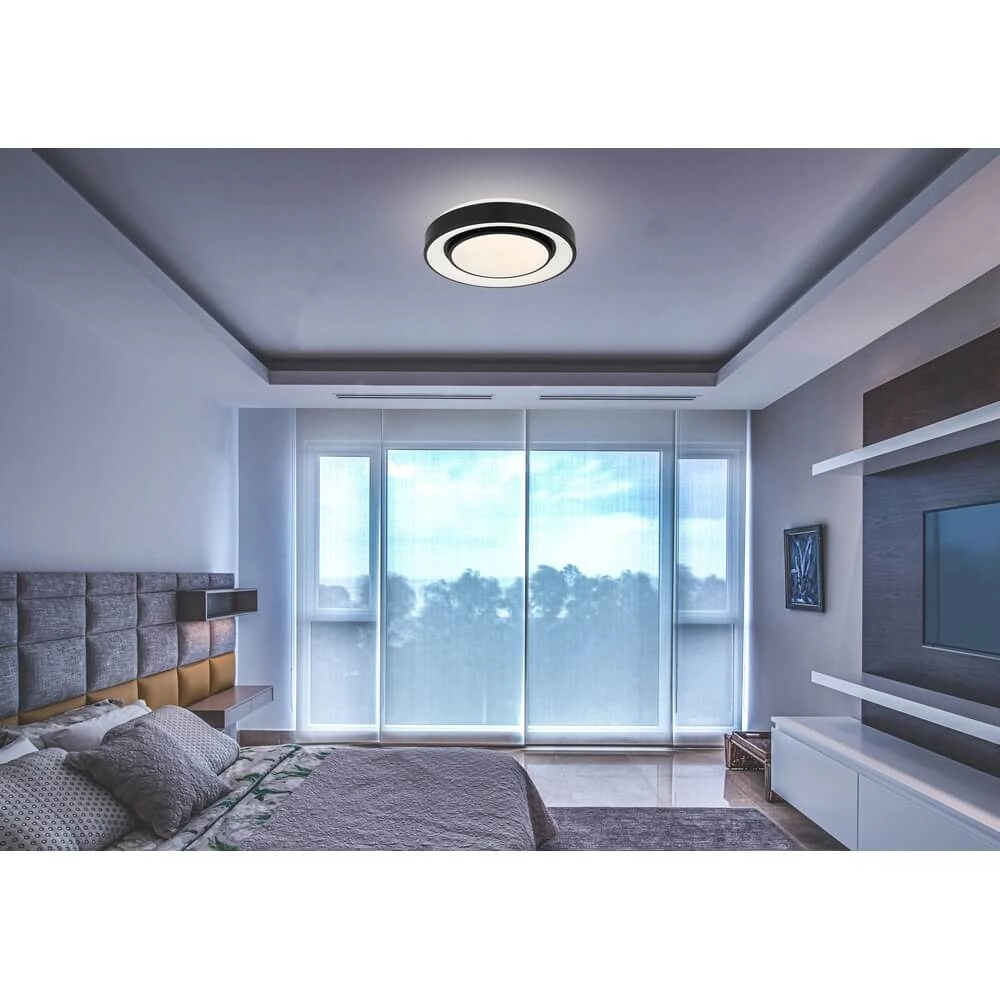 Plafonnier Sully noir Ø 38cm Globo 9007371421954