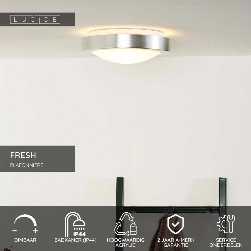 Éclairage de plafond Fresh Ø chrome 27cm Lucide 5411212790514