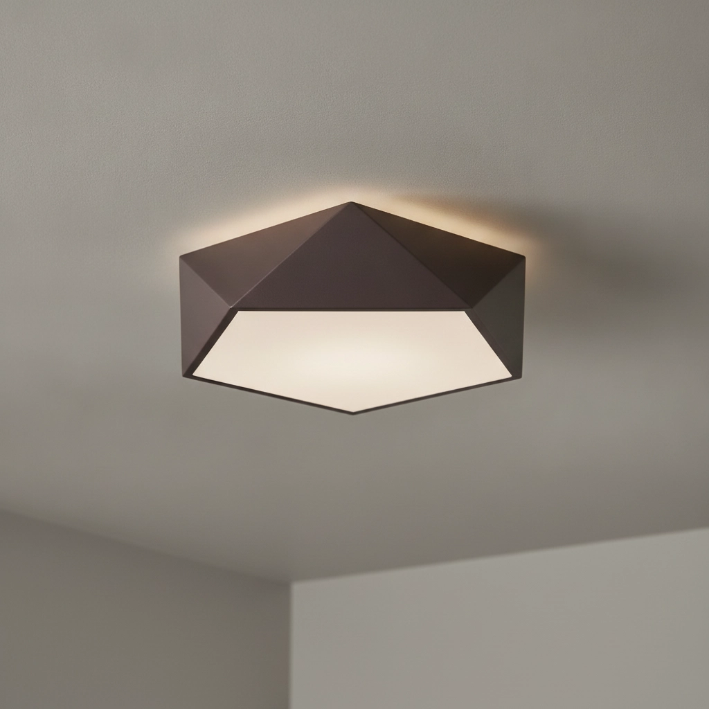 Plafonnier design Darius brun café