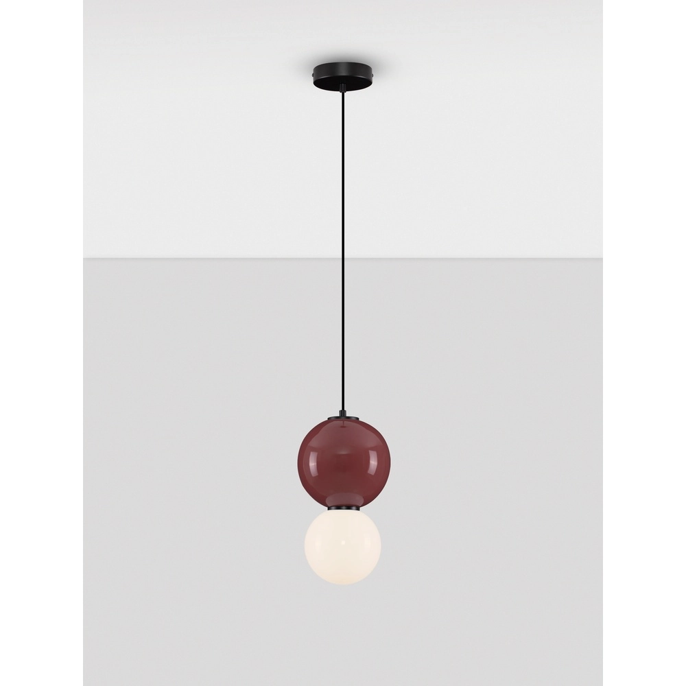 Suspension Noesis Ø 18cm bordeaux rouge avec blanc Lyora 5212017483669