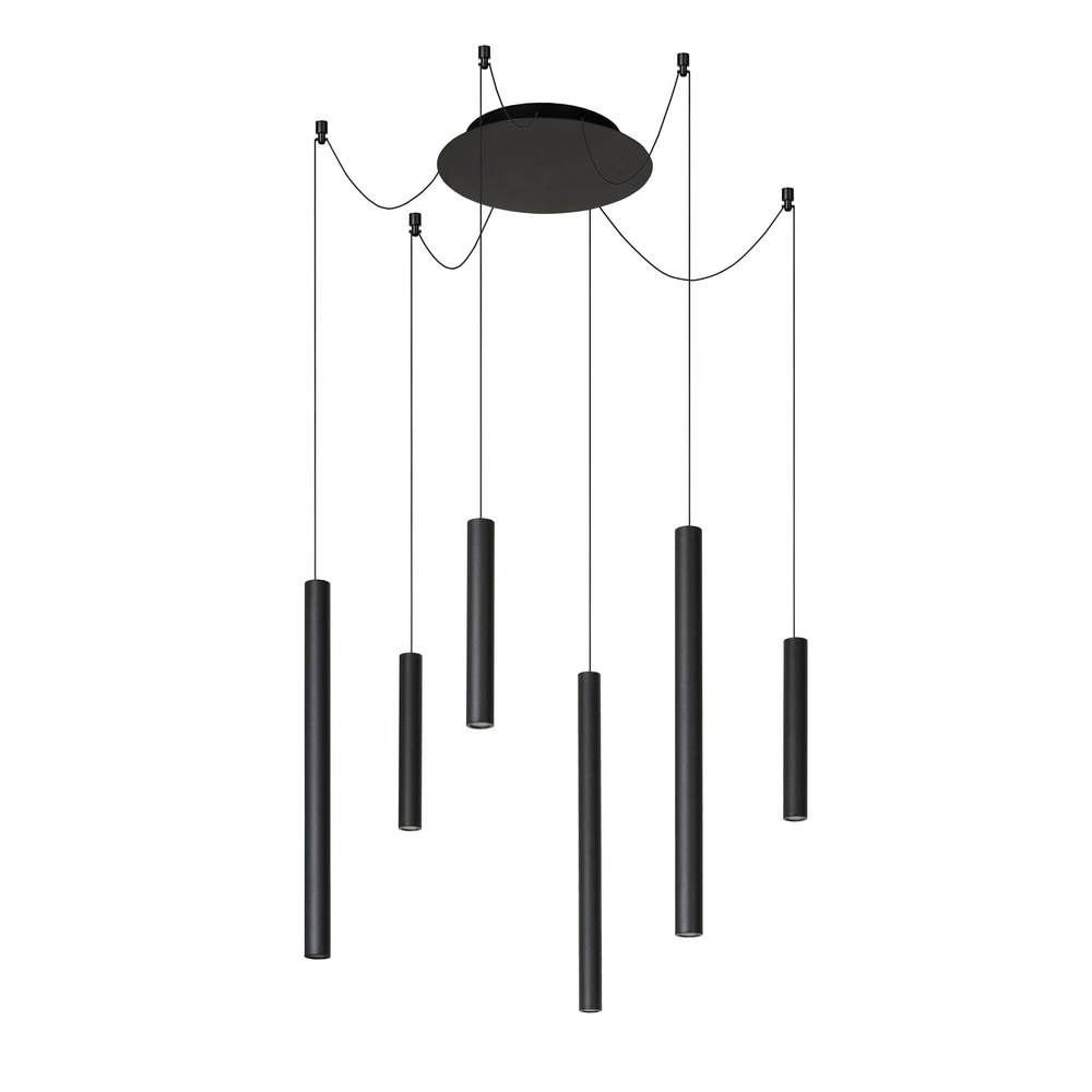 Lampe suspendue à 6 lampes Lorenz Noir de conception