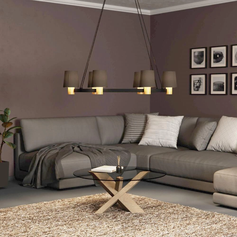 Lampe suspendue Edale 108x51 cm - avec des nuances marron Eglo 9002759437824