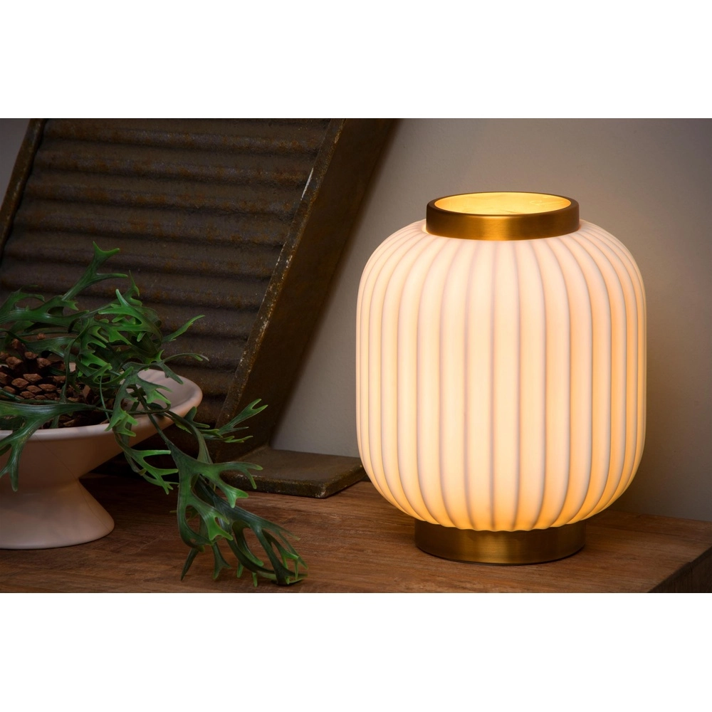 Lampe de table de conception Gosse Or avec blanc Lucide 5411212134158