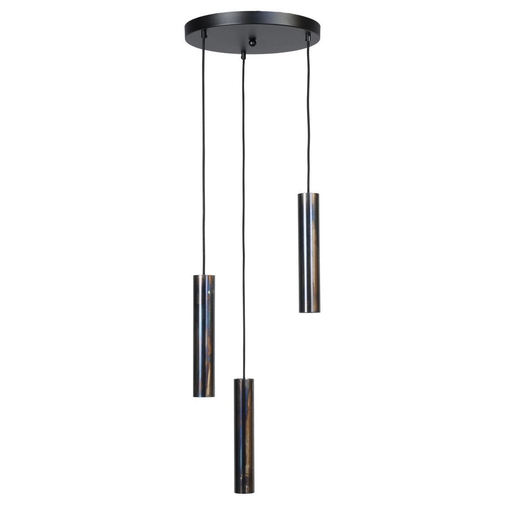 Lampe suspendue Run Bronze à canon noir à 3 lumières Lampe suspendue Run Bronze à canon noir à 3 lumières