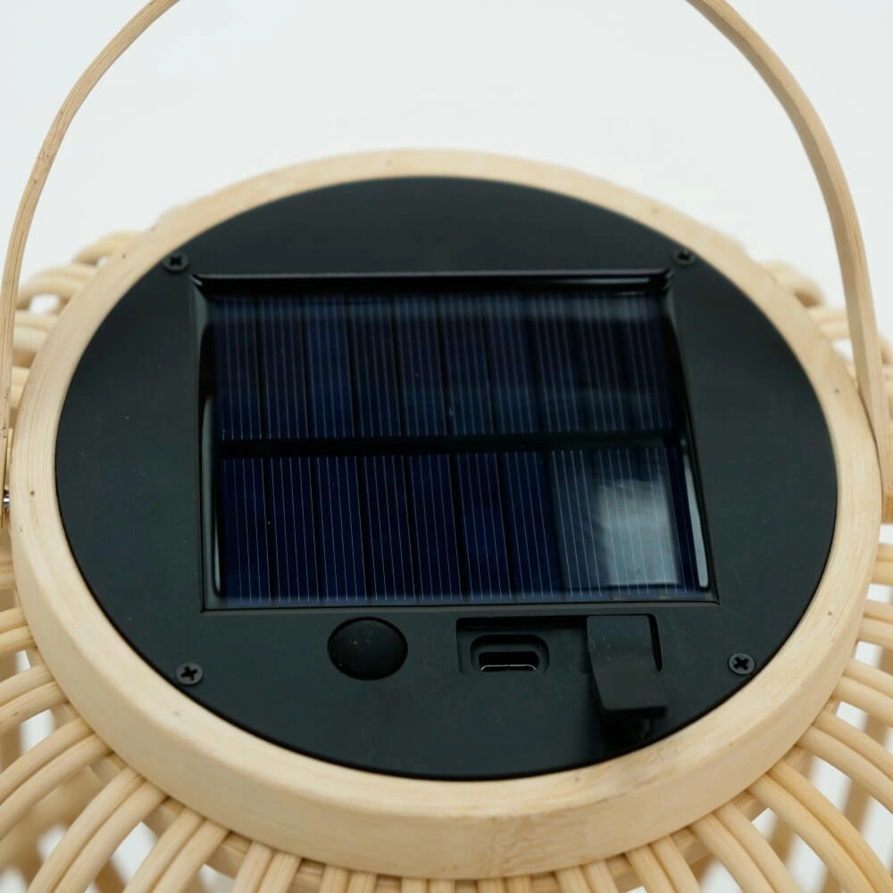 Lampe de table solaire Marliano rotin droit Eglo 9008606297955