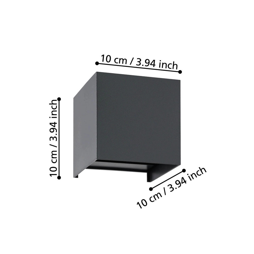 Spot mural en LED Valmontone Haut et Descente - Noir Eglo 9008606315963